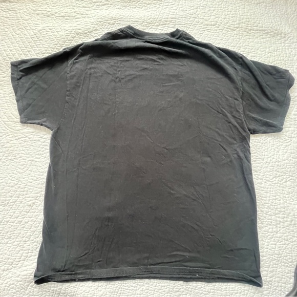 DOM Wolf Howling Night Graphic Print Mens Black T-Shirt Size  XL - Picture 8 of 8